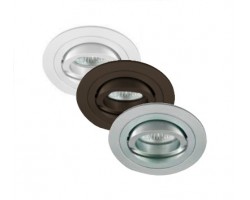 Foco basculante Redondo empotrar Aluminio 90mm, para Lámpara GU10/MR16, Blanco, Negro, Wengué ó Texturizado